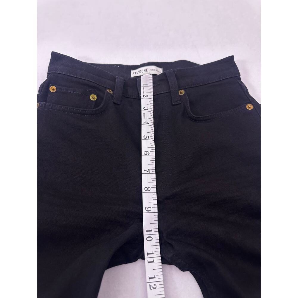 RE/DONE Originals 70s Straight Leg Jet Black Raw Hem Jeans Size 25 High Rise - Picture 12 of 14